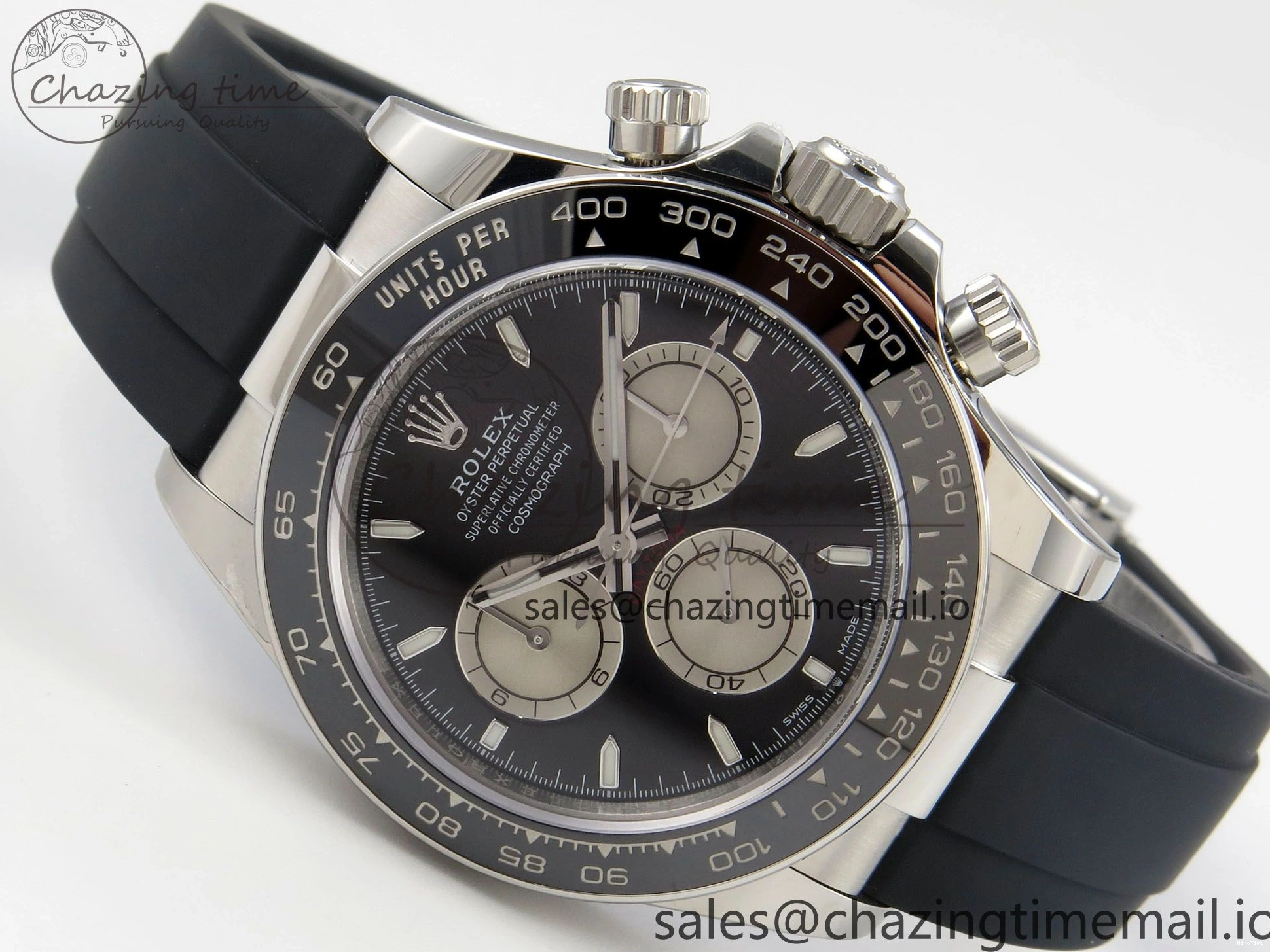 MiroTime 0122 Daytona 126519 VSF 1:1 Best Edition Black Silver Lume Dial on Oysterflex Strap VS4131 V2 (Weighted) DailyWear 324